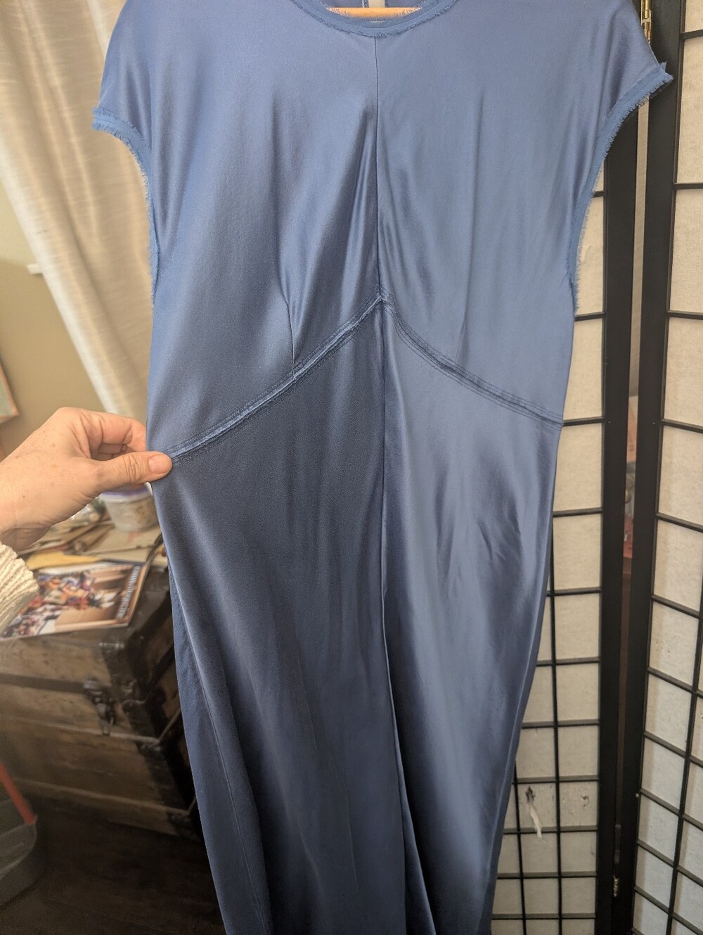 Banana Republic Satin Midi Dress in Blue - Picture 6 of 11